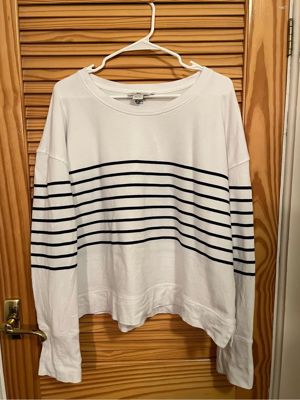 Vineyard Vines Navy and White Crewneck Tee with Logo Detail XL